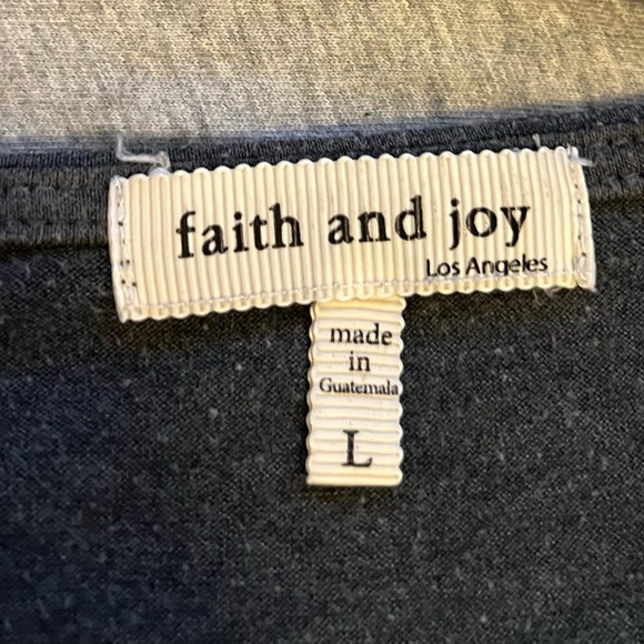 Faith and Joy Charcoal Top with Embellished Pockets - Picture 3 of 4